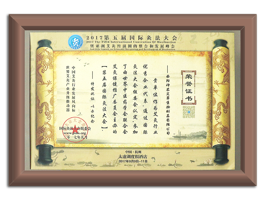 艾條榮譽(yù)證書(shū)